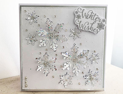 How to Make a Snow Drift Snowflakes Christmas Card