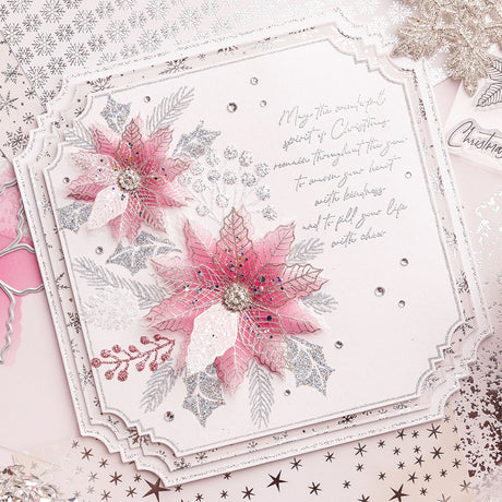 Chloe's Creative Cards 5x7 3D Embossing Folder, Stamp & Metal Die Set - Poinsettia