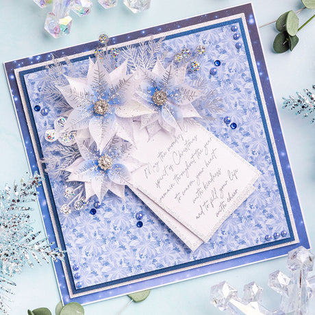 Chloe's Creative Cards 8x8 Designer Printed Paper Pad - Christmas Flowers and Foliage