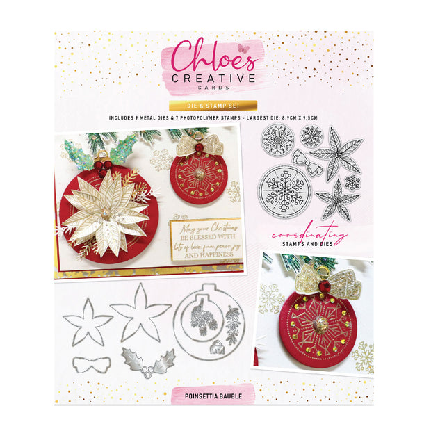 Chloes Creative Cards Die & Stamp Set - Poinsettia Bauble