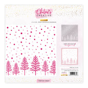 Chloes Creative Cards Stencil (8 x 8) - Nightsky Forest
