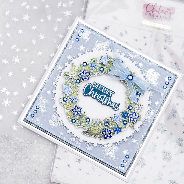 Chloes Creative Cards A4 Designer Foiled Vellum – Frosty Christmas
