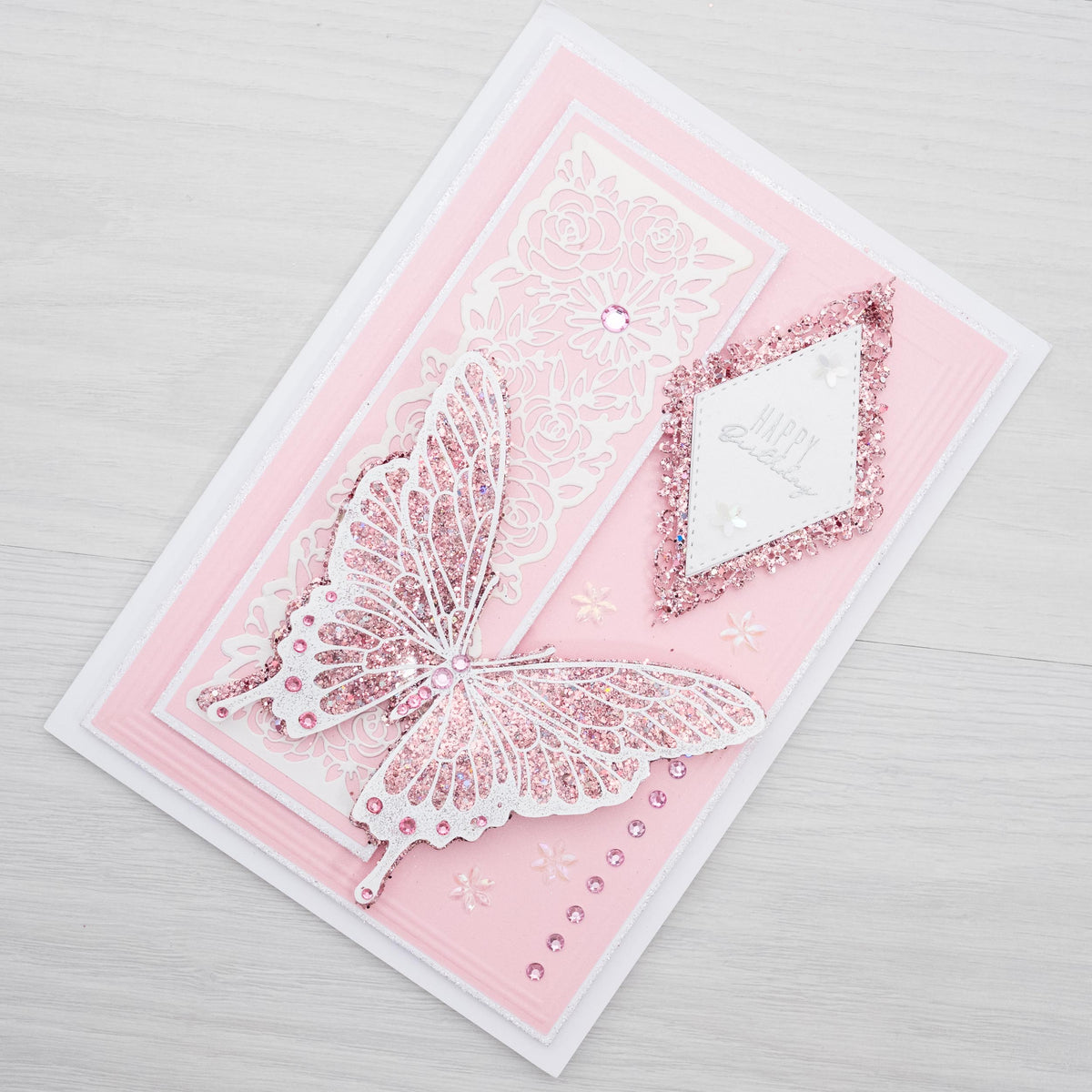 Happy Birthday Diamond - Beautiful Butterflies Card Tutorial – Chloes ...