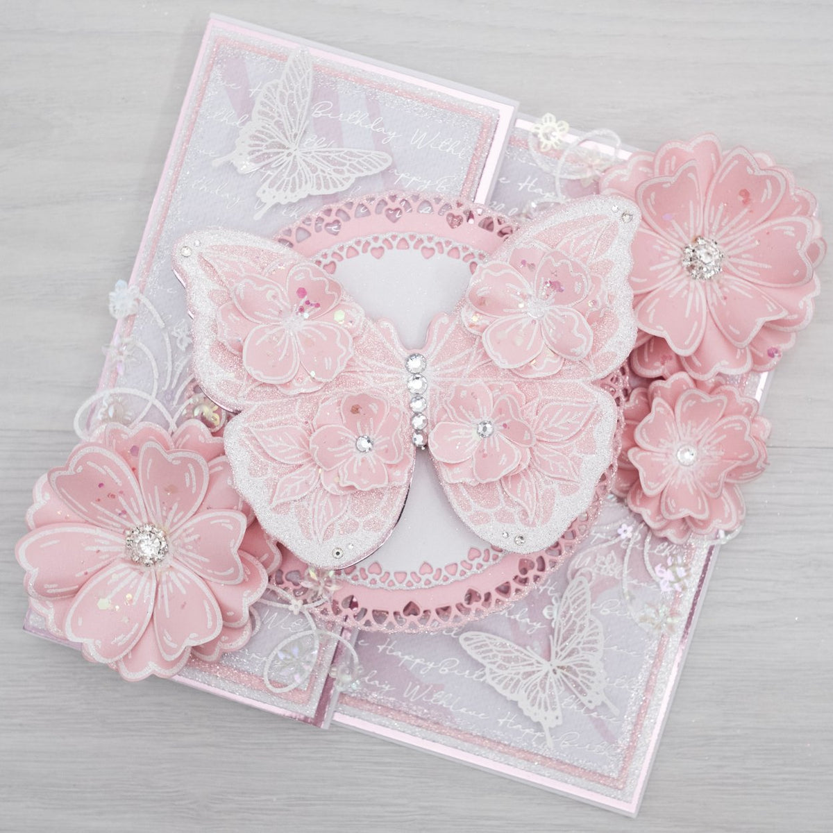 Rose Quartz Grande Floral Butterfly - Beautiful Butterflies Card Tutor ...