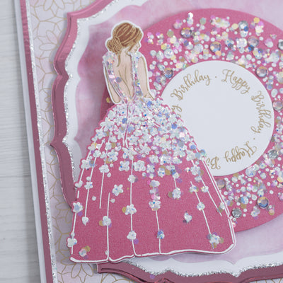 Girl in Pink Dress Cardmaking Project by Glynis Bakewell