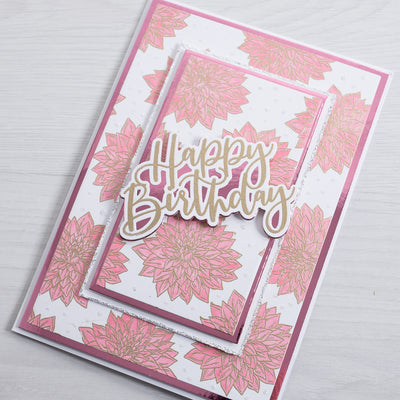 Pink Dahlia Happy Birthday Cardmaking Project by Glynis Bakewell