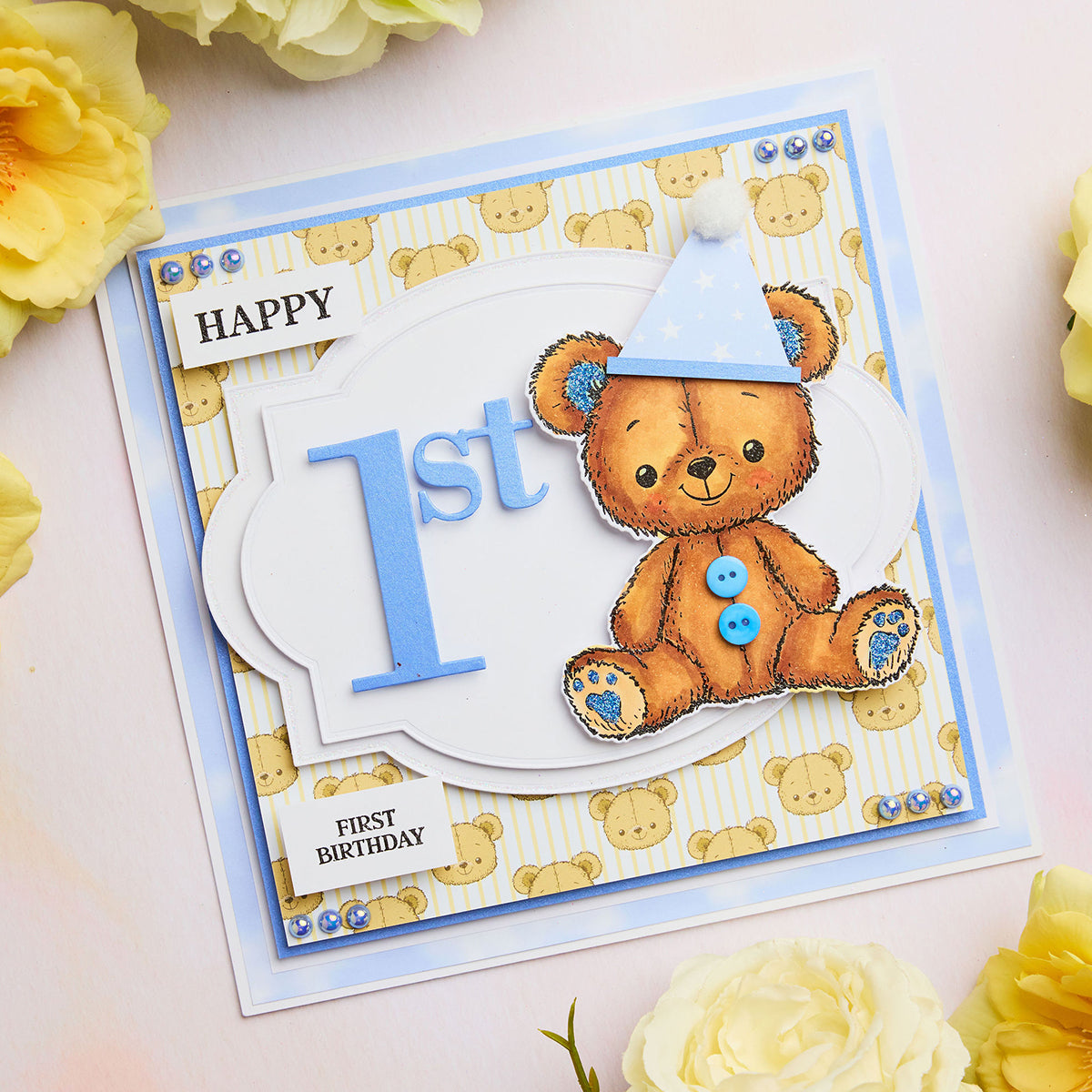 First Birthday Bear - Baby Collection Card Tutorial