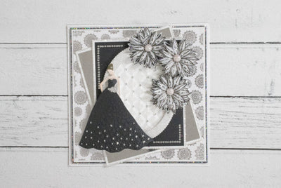 Black and White Floral Dress 3D Embossing Folder Project