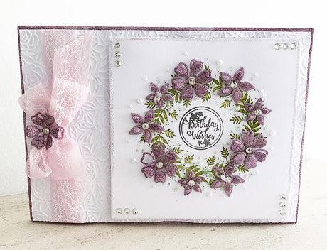 How to Make a Holographic Pink Wreath Card