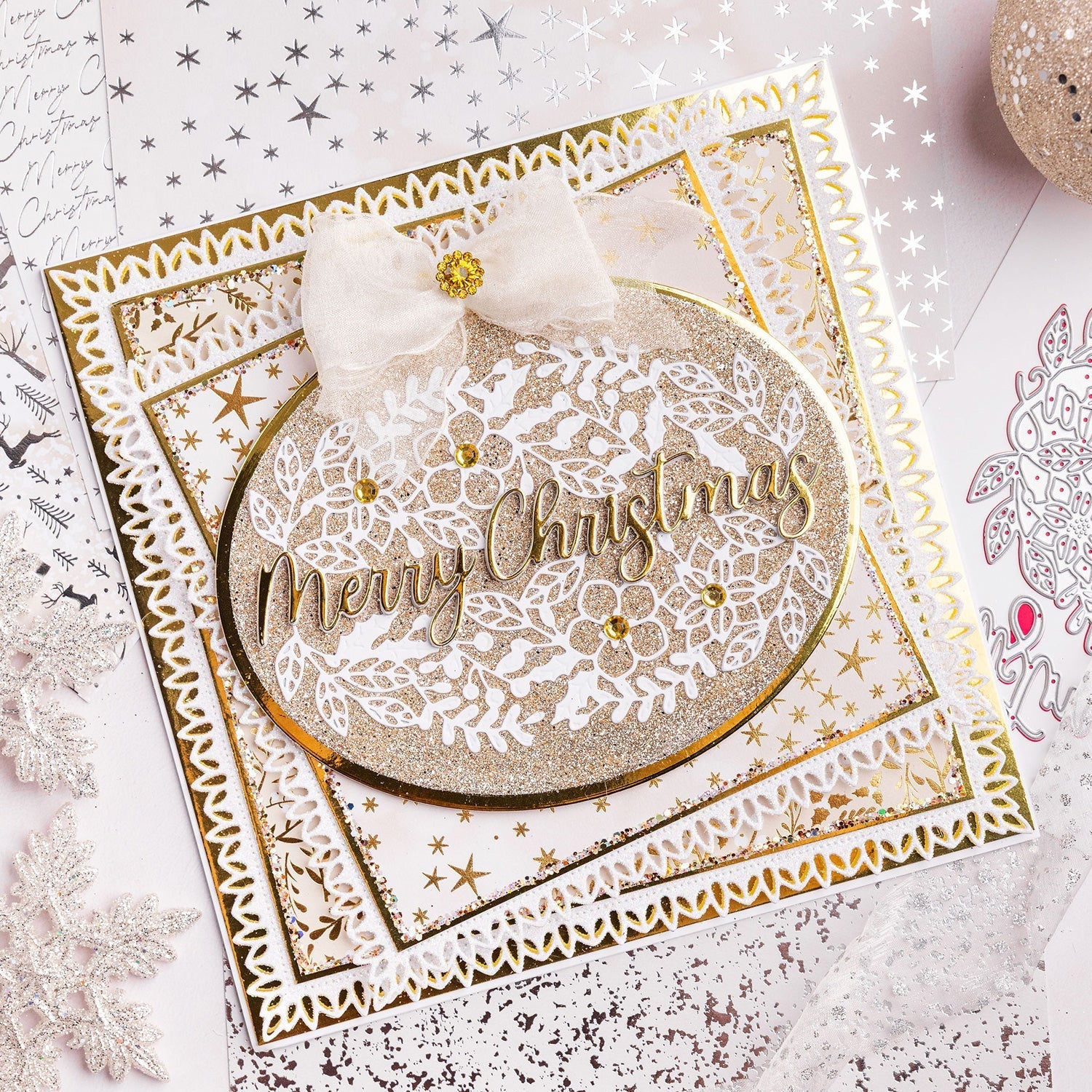 Merry Christmas - Gilded Christmas Card Tutorial