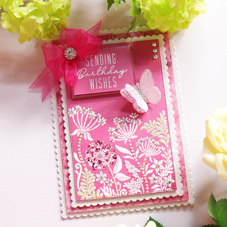 Pink Butterfly Border - Chloe's Creative Cards Collection Issue 18 - Limited Edition Stamp Card Tutorial