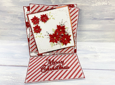 Red & White Poinsettia Easel Christmas Card Project
