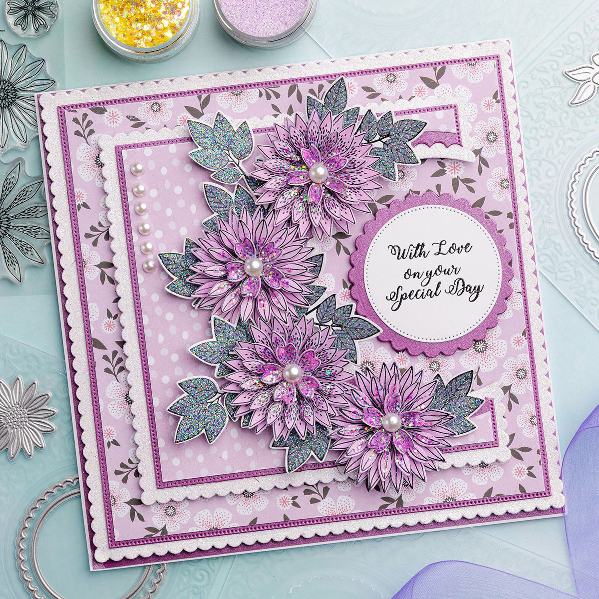 Purple Daisies - Daisy Collection Card Tutorial