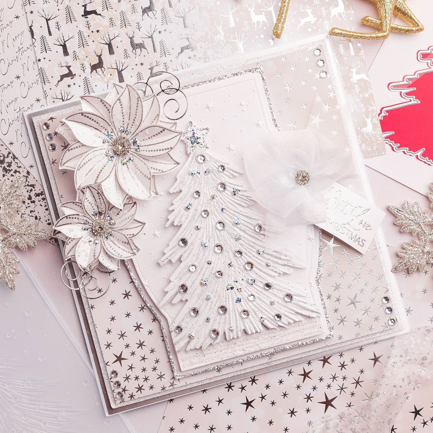 Silver Christmas Tree - Gilded Christmas Card Tutorial