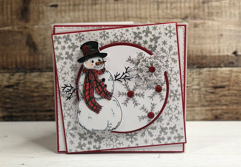 How to Make a Snowman and Snowflake Christmas Card