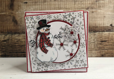 How to Make a Snowman and Snowflake Christmas Card