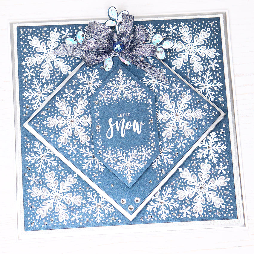12 Projects of Christmas Day 2 Snowy Christmas Stamped Card by Rebecca Houghton