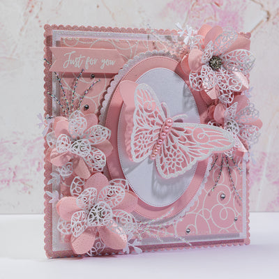 Rose Quartz Filigree Butterfly - Floral Frames and Flutters Collection Card Tutorial