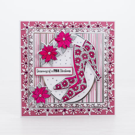 On Poinsettia - Christmas Fashionista card tutorial