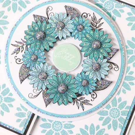 Azure Sunflower Wreath Gatefold Cardmaking Tutorial