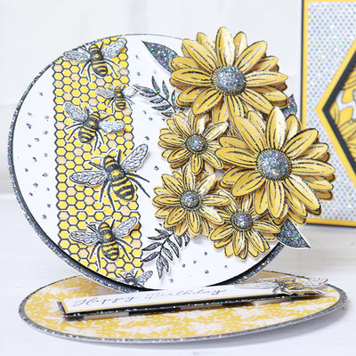 Step by Step Honeycomb and Bee Circle Easel Card Project
