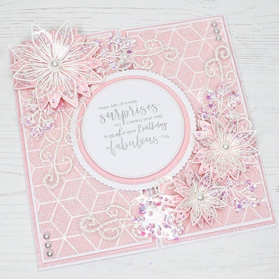 How to use our Geometric Background and Clematis Flower Stamps