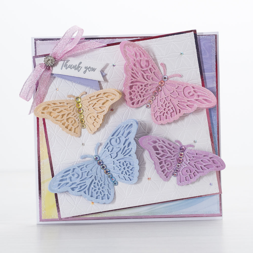 Rainbow Filigree Butterflies - Floral Frames and Flutters Collection Card Tutorial