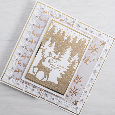 Learn how to make your own gold Christmas Card at home with this quick and easy tutorial from Chloes Creative Cards.