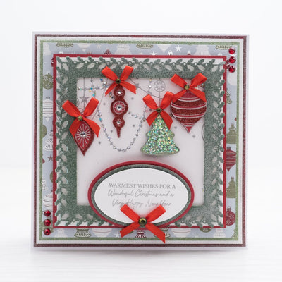 Christmas Bauble Border - Elegant Christmas Card Tutorial