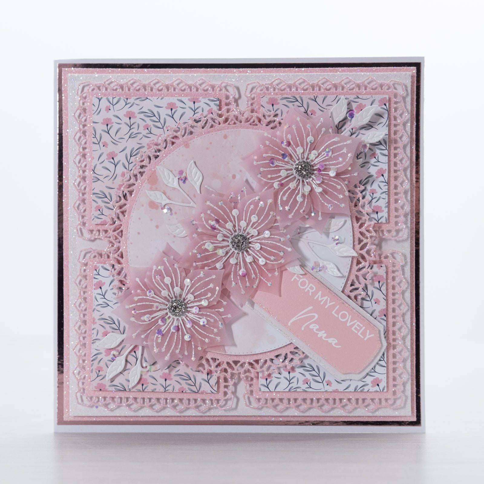 For My Lovely Nana - 6x6" and 5x7" Decorative Dies Card Tutorial