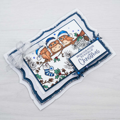 Christmas Owls - Frosty Christmas Card Tutorial