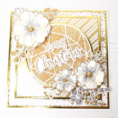 Sparkling Gold Winter Flower Cardmaking Project by Glynis Bakewell