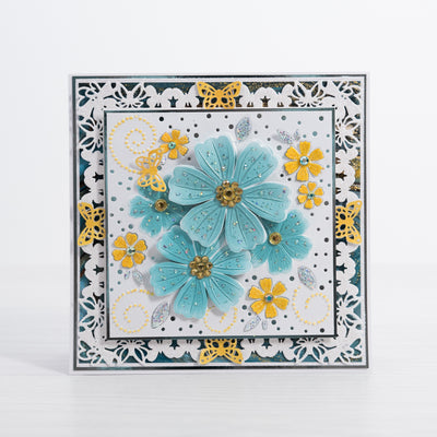 Blossoming Medley - Turquoise - Grande Flowers card tutorial