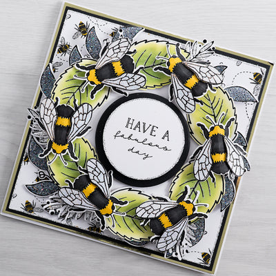 Bee Wreath Cardmaking Project by Glynis Bakewell