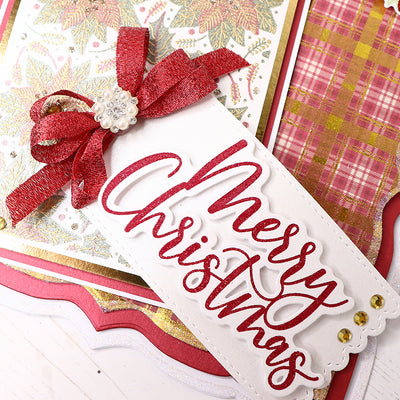 12 Projects of Christmas Day 10 - Layered Poinsettia Cardmaking Project by Rebecca Houghton
