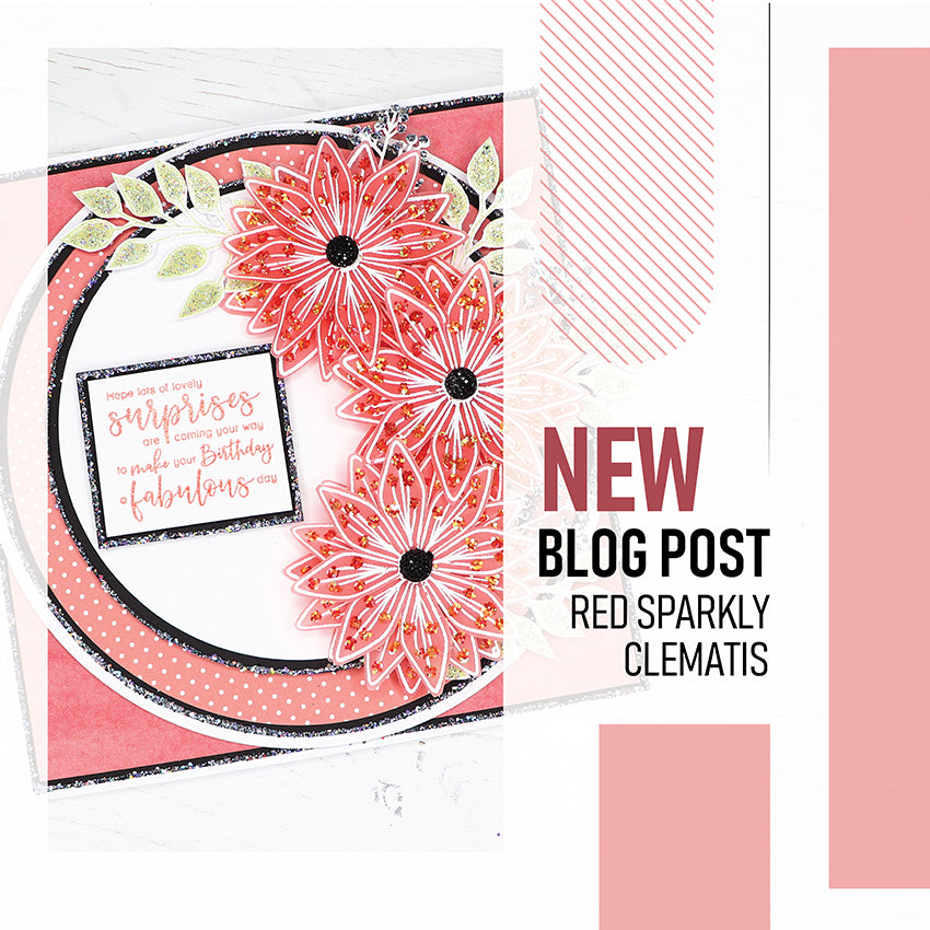How to Make Red Sparkly Clematis Card
