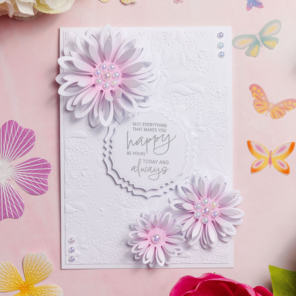 Chloe's Creative Cards 5x7 3D Embossing Folder - Floral Lace