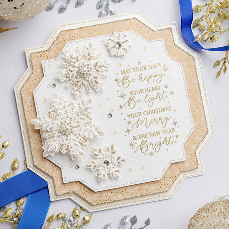 Chloe's Creative Cards 5x7 3D Embossing Folder & Metal Die Set - Sparkling Snowflakes