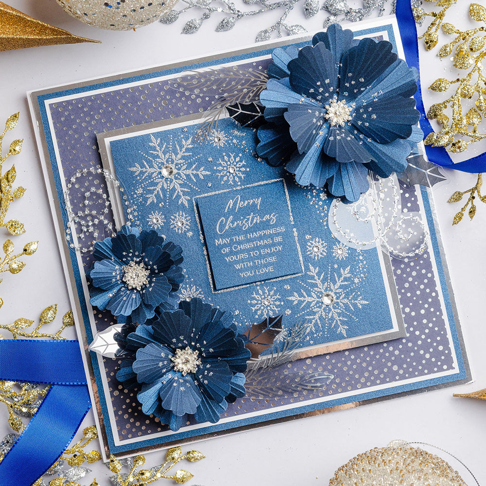 Chloe's Creative Cards 5x7 3D Embossing Folder & Metal Die Set - Winter Bloom Flower