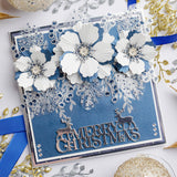 Chloe's Creative Cards 5x7 3D Embossing Folder & Metal Die Set - Winter Bloom Flower