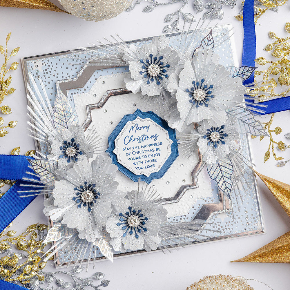 Chloe's Creative Cards 5x7 3D Embossing Folder & Metal Die Set - Winter Bloom Flower