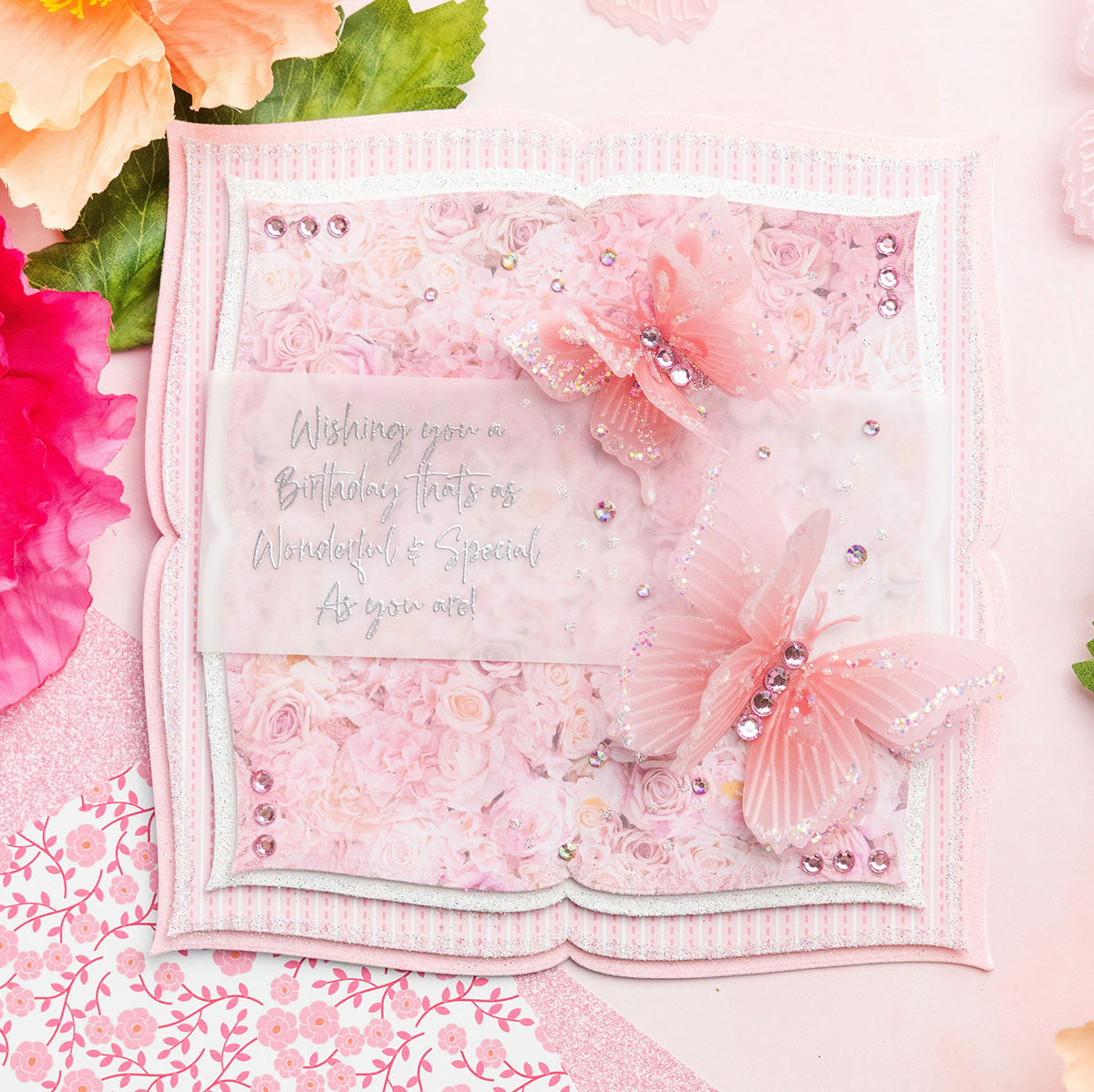 Chloe's Creative Cards 5x7 3D Embossing Folder, Metal Die & Stamp Set - Delightful Butterflies