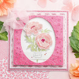 Chloe's Creative Cards - 8x8" 2D Embossing Folder - Peony Background