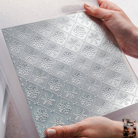 Chloe's Creative Cards - 8x8" 2D Embossing Folder - Snowflake Lattice