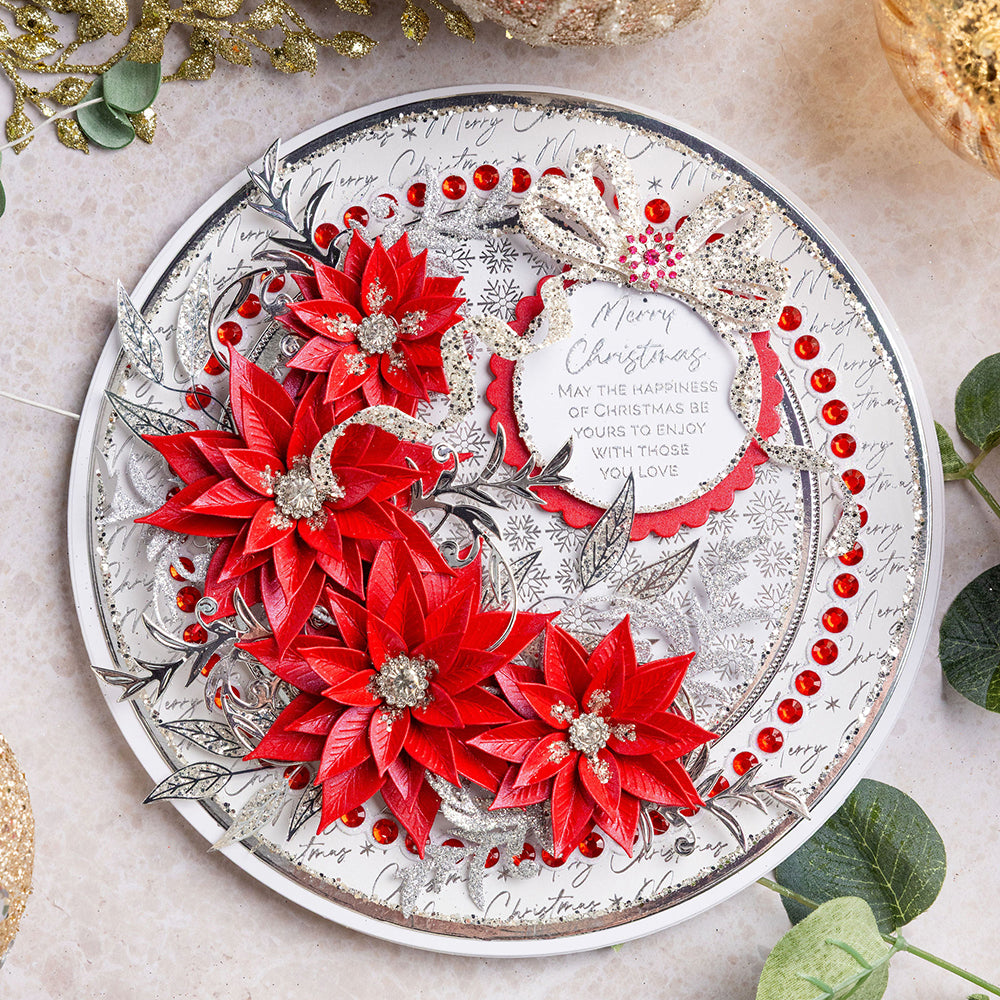 Chloes Creative Cards 5x7 Cut & Emboss Folder - Christmas Poinsettia