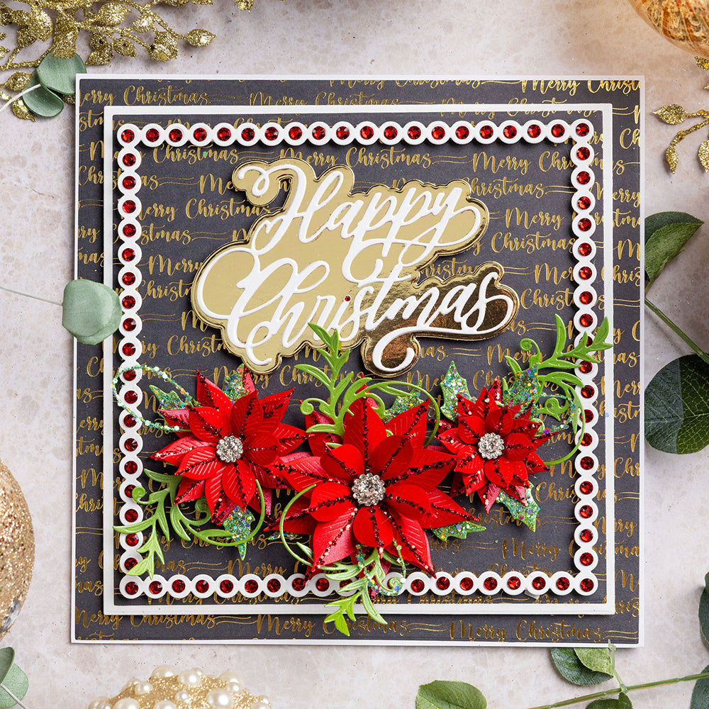 Chloes Creative Cards 5x7 Cut & Emboss Folder - Christmas Poinsettia