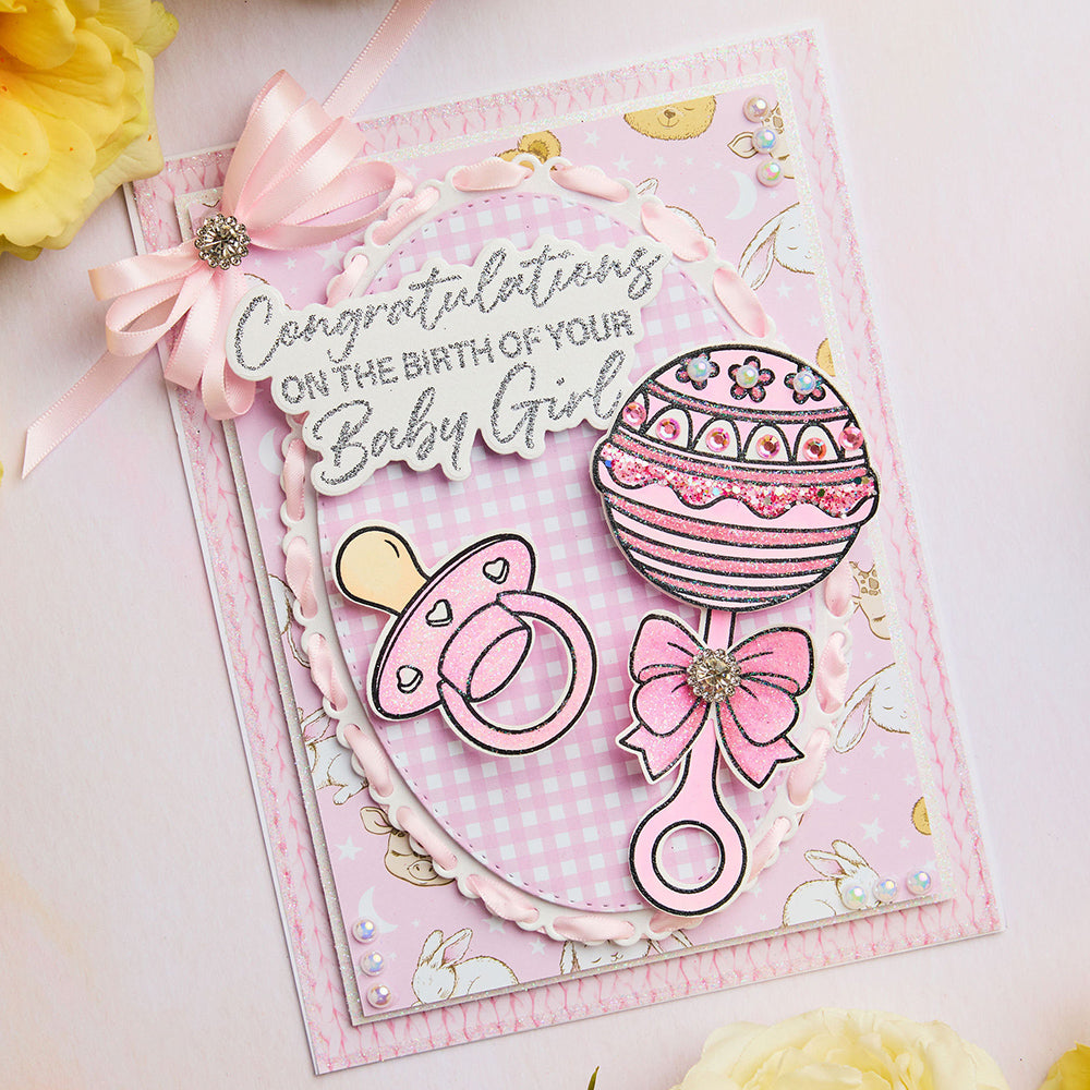 Chloe's Creative Cards Die & Stamp - Baby Collection Rattle