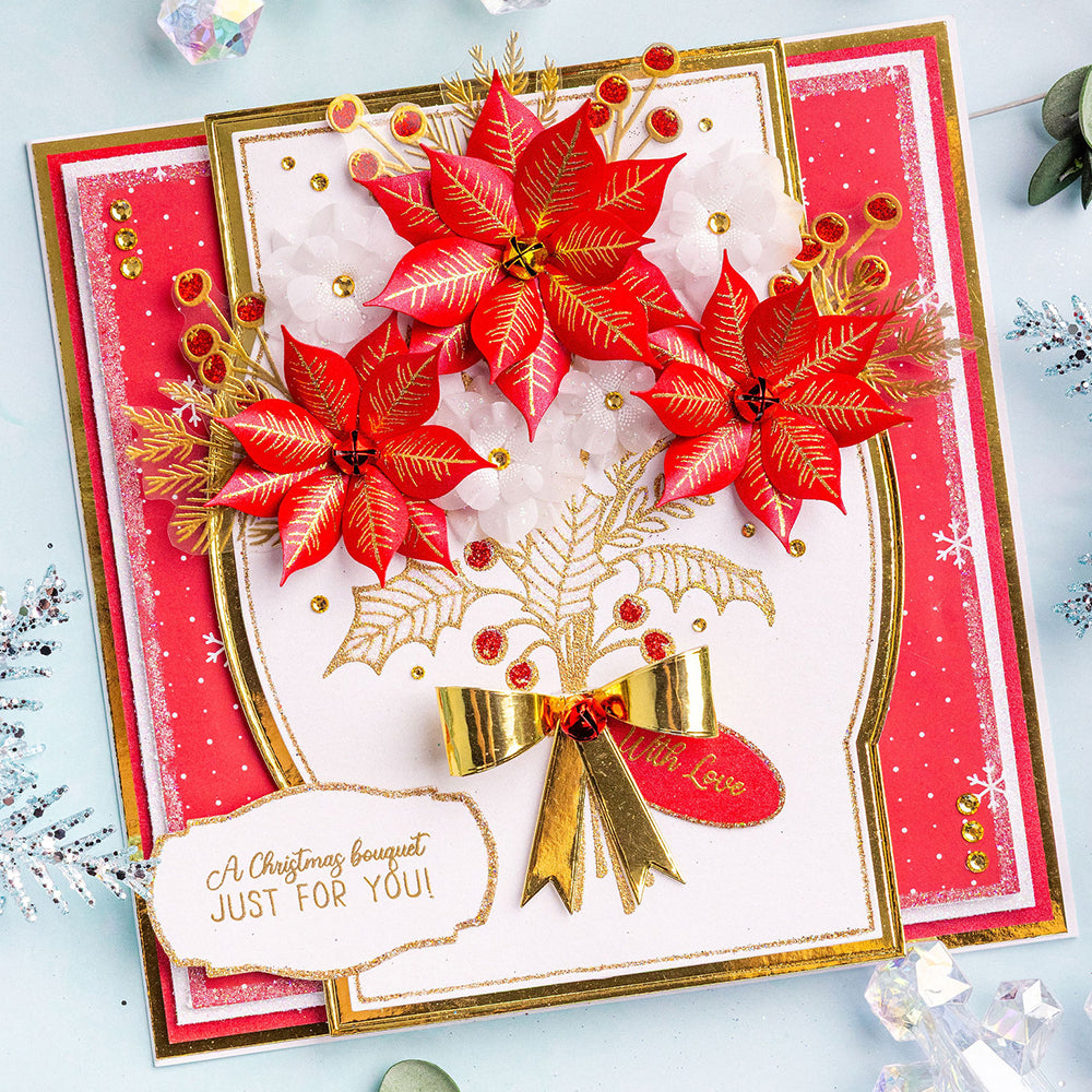 Chloe's Creative Cards Die & Stamp - Beautiful Bouquet Christmas Flowers
