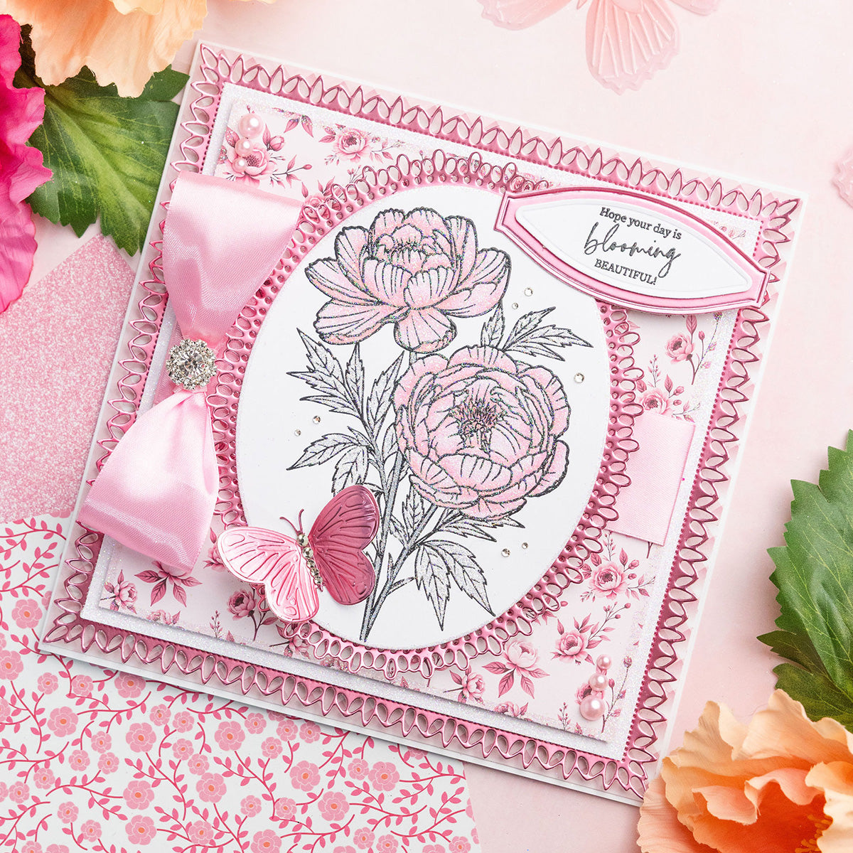Chloe's Creative Cards Die & Stamp - Peony