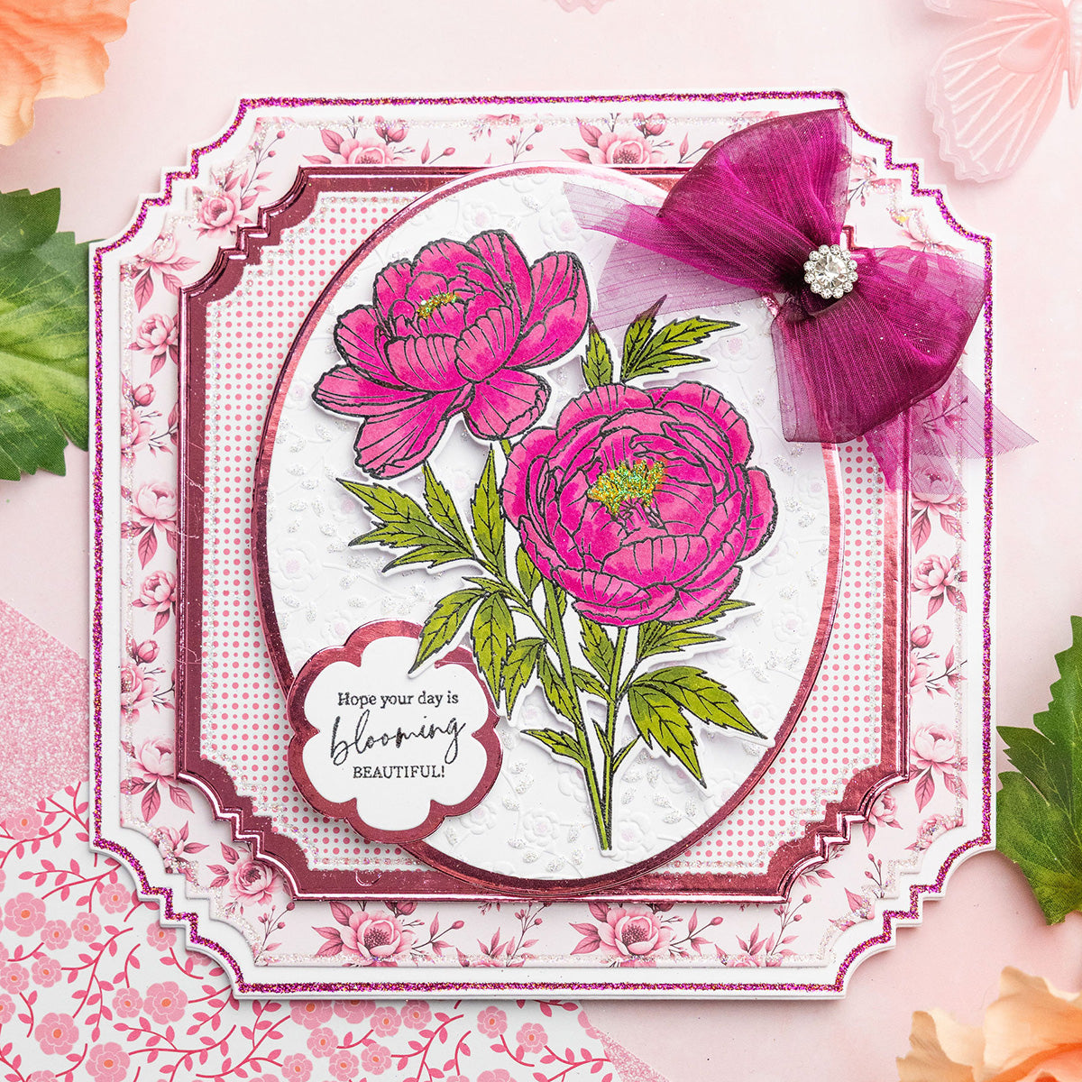 Chloe's Creative Cards Die & Stamp - Peony